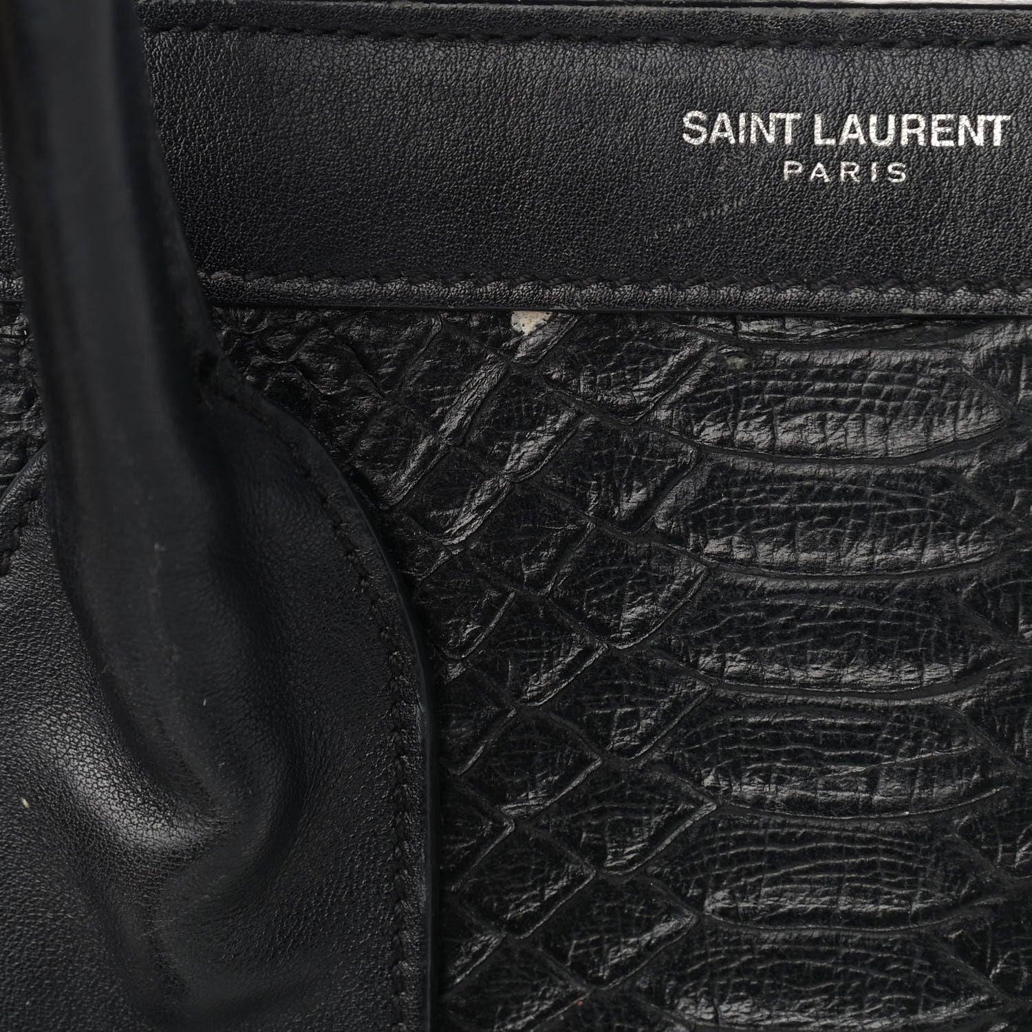 Saint Laurent Python Calfskin Embossed Small Sac de Jour Black 15 of 23