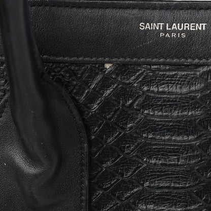 Saint Laurent Python Calfskin Embossed Small Sac de Jour Black 15 of 23