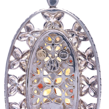 John Hardy Sterling Silver 18K Yellow Gold Citrine Garnet Kawung Pendant 5 of 5