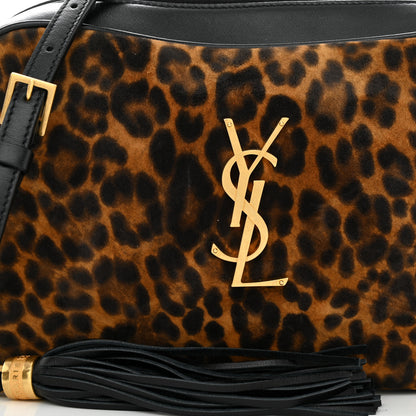 Saint Laurent Calfskin Leopard Print Monogram Lou Camera Bag Black 8 of 10