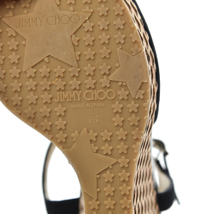 Jimmy Choo Suede Cork Perla 120 Wedges 39 Black 7 of 9