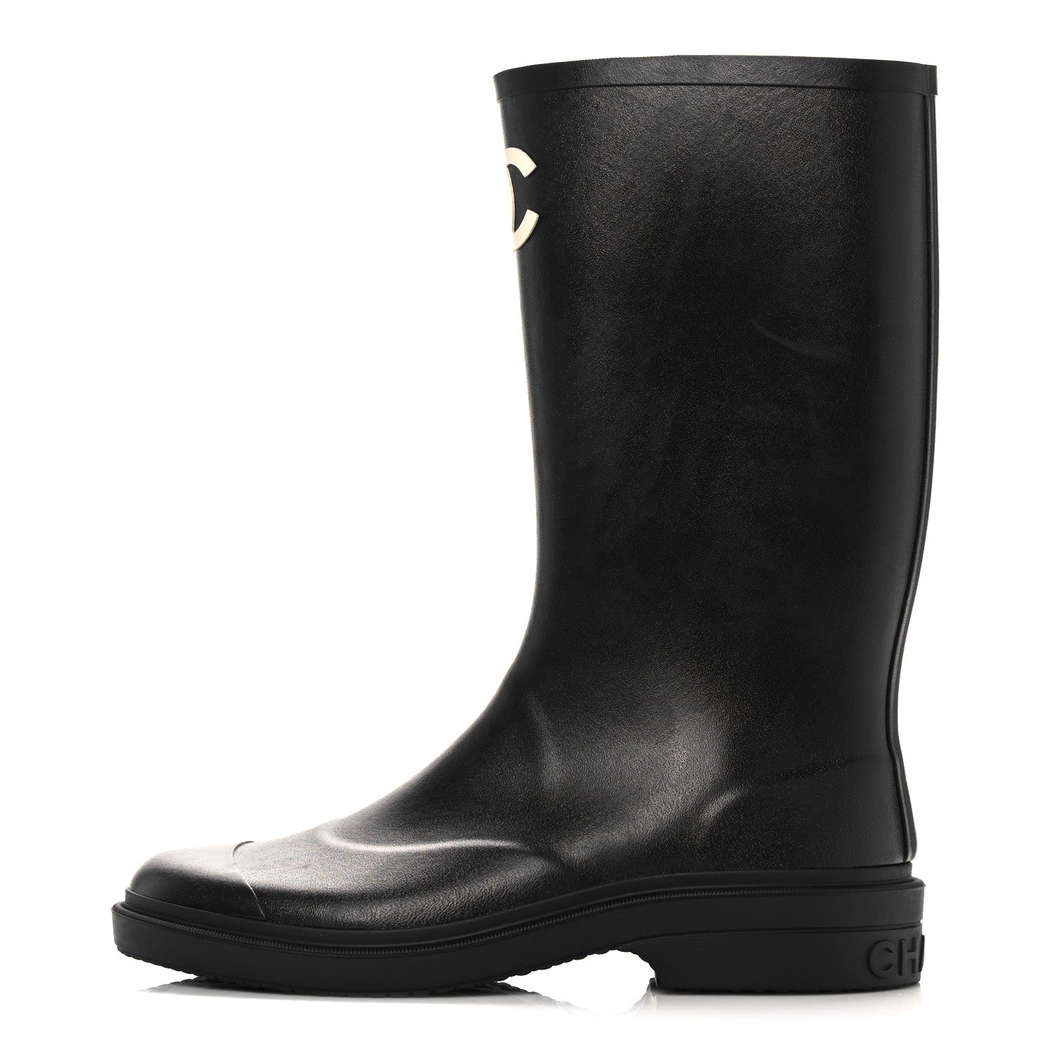 Chanel Caoutchouk CC High Boots 42 Black 1 of 13
