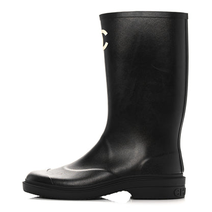 Chanel Caoutchouk CC High Boots 42 Black 1 of 13