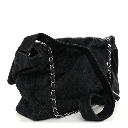 Chanel Denim Quilted Stretch Spirit Messenger Bag Dark Blue 3 of 12