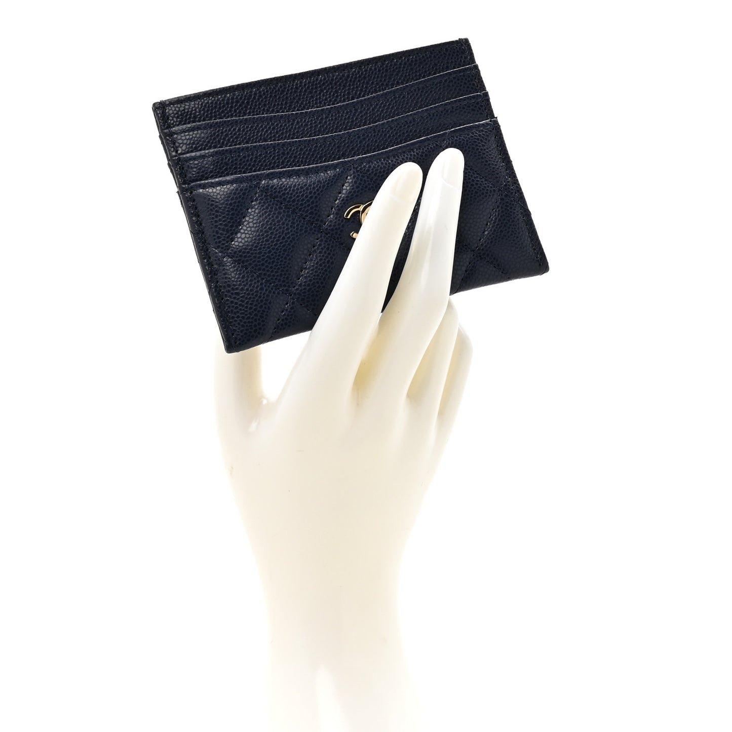 Caviar Quilted Multi Card Holder Navy