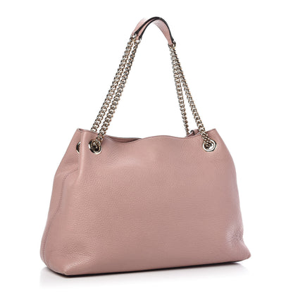Gucci Pebbled Calfskin Medium Soho Chain Shoulder Bag Dark Cipria 3 of 9