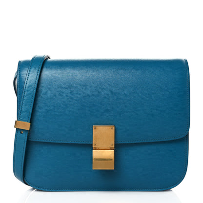 Celine Liege Calfskin Medium Classic Box Flap Bag Turquoise 1 of 9