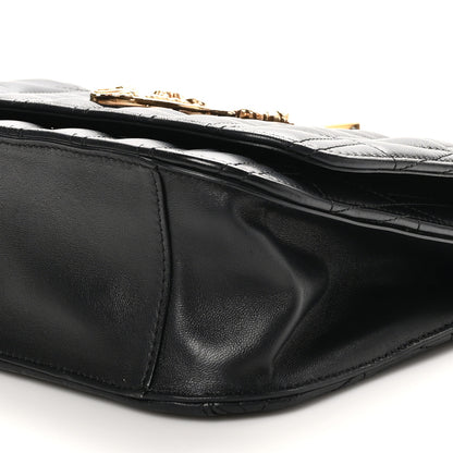 Versace Nappa Quilted Virtus Top Handle Shoulder Bag Black 9 of 9