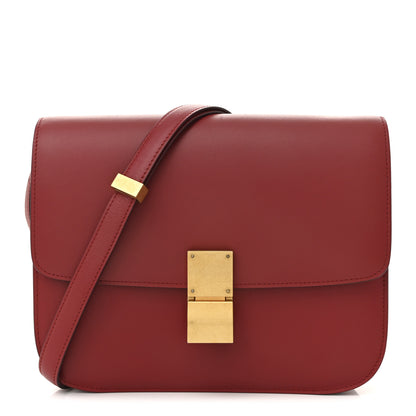 Celine Box Calfskin Medium Classic Box Flap Bag Red 1 of 16