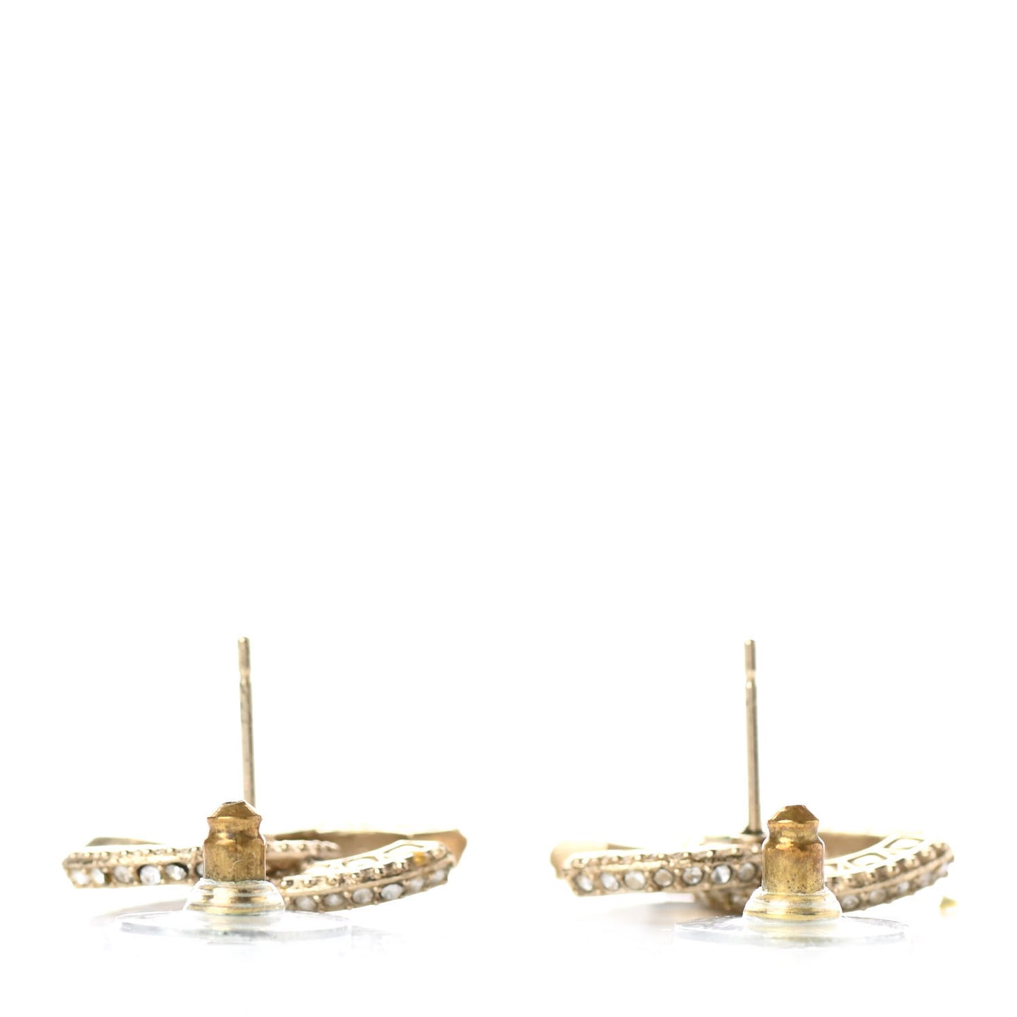 Crystal Timeless CC Earrings Light Gold