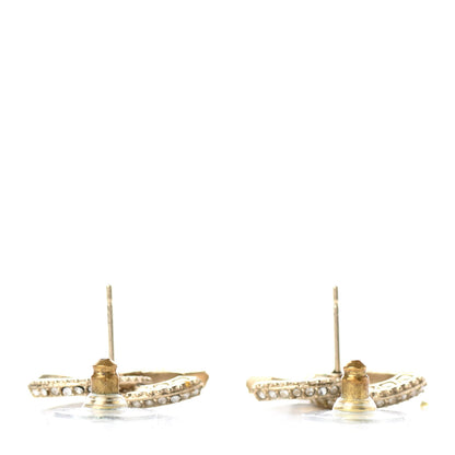 Chanel Crystal Timeless CC Earrings Light Gold 3 of 18