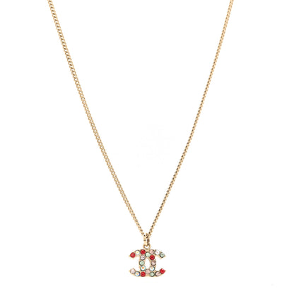 Chanel Crystal CC Necklace Gold Multicolor 1 of 5