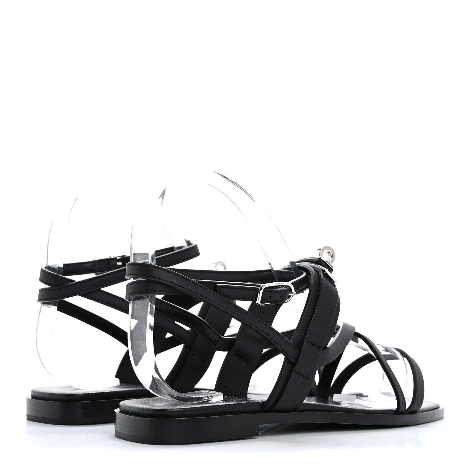 Hermes Calfskin June Sandals 36 Black 5 of 11