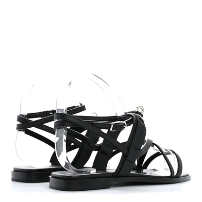 Hermes Calfskin June Sandals 36 Black 5 of 11
