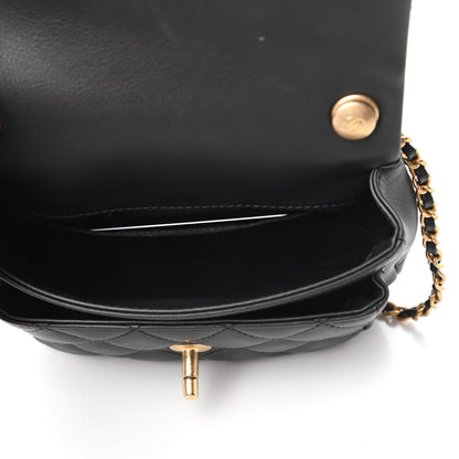 Chanel Calfskin Quilted Top Handle Flap Black 5 of 11