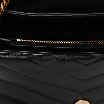 Saint Laurent Calfskin Y Quilted Monogram Medium Loulou Chain Satchel Black 13 of 14
