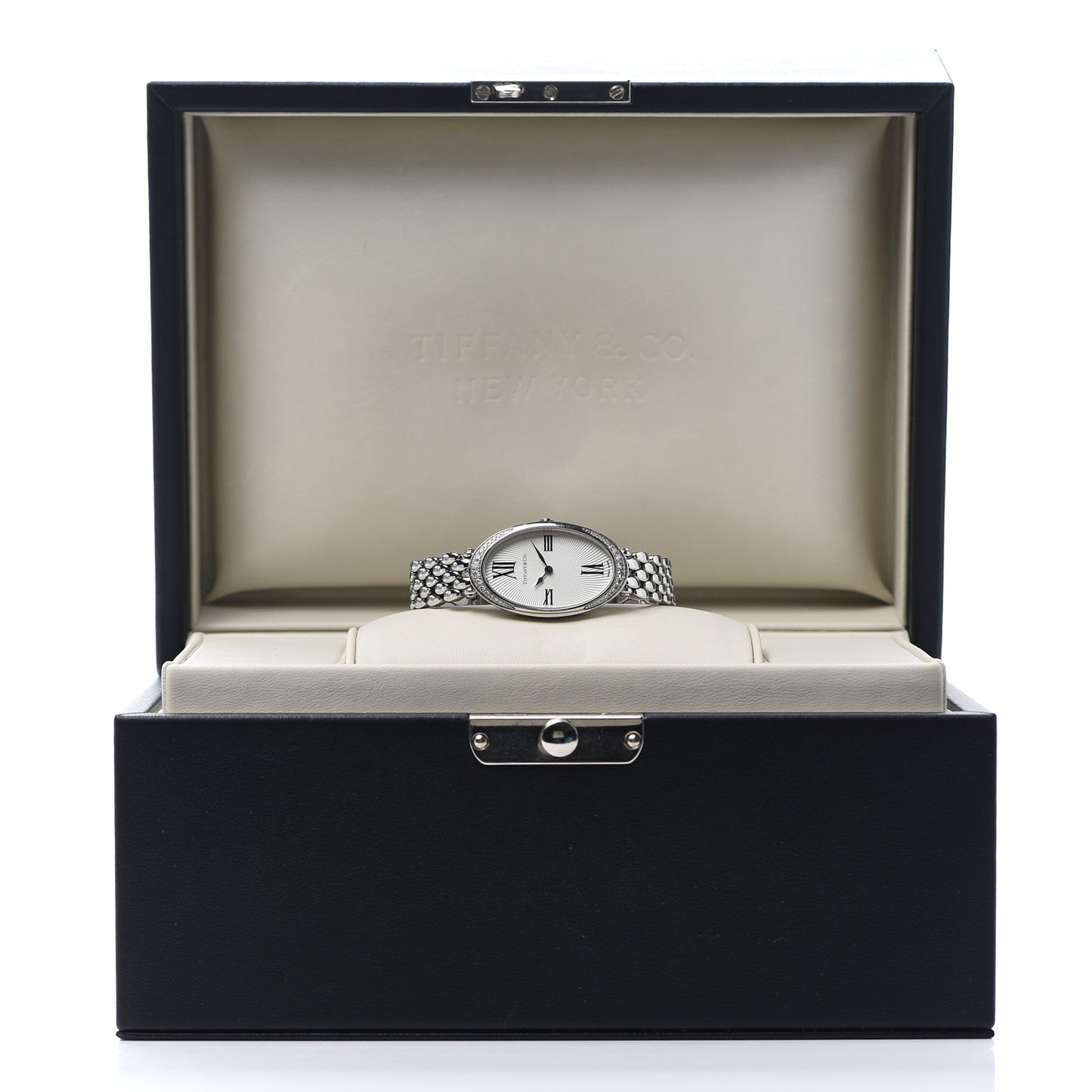 Stainless Steel Diamond 21mm 2-Hand Cocktail Quartz Watch