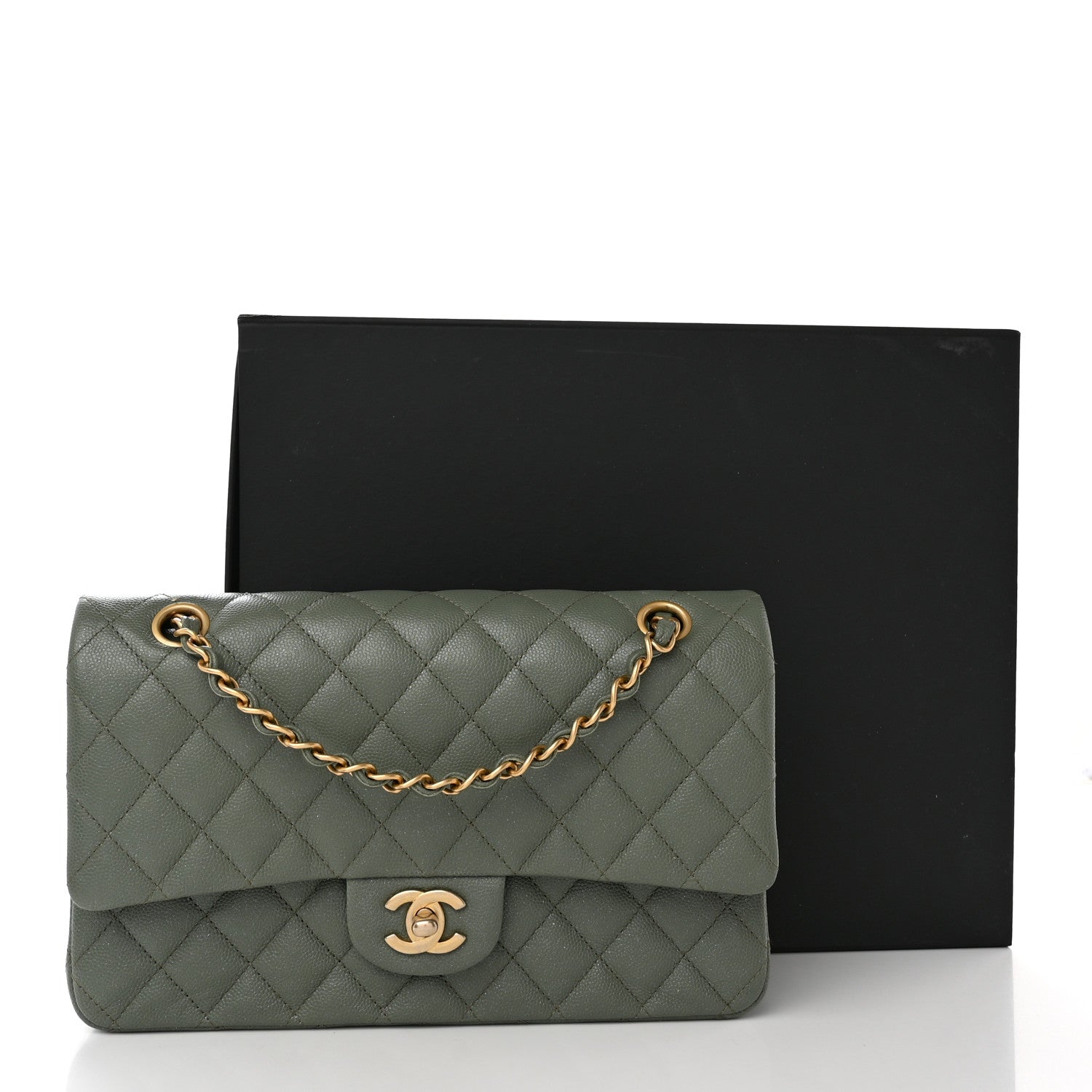 Chanel Iridescent Caviar Quilted Medium Double Flap Light Green 11 of 11