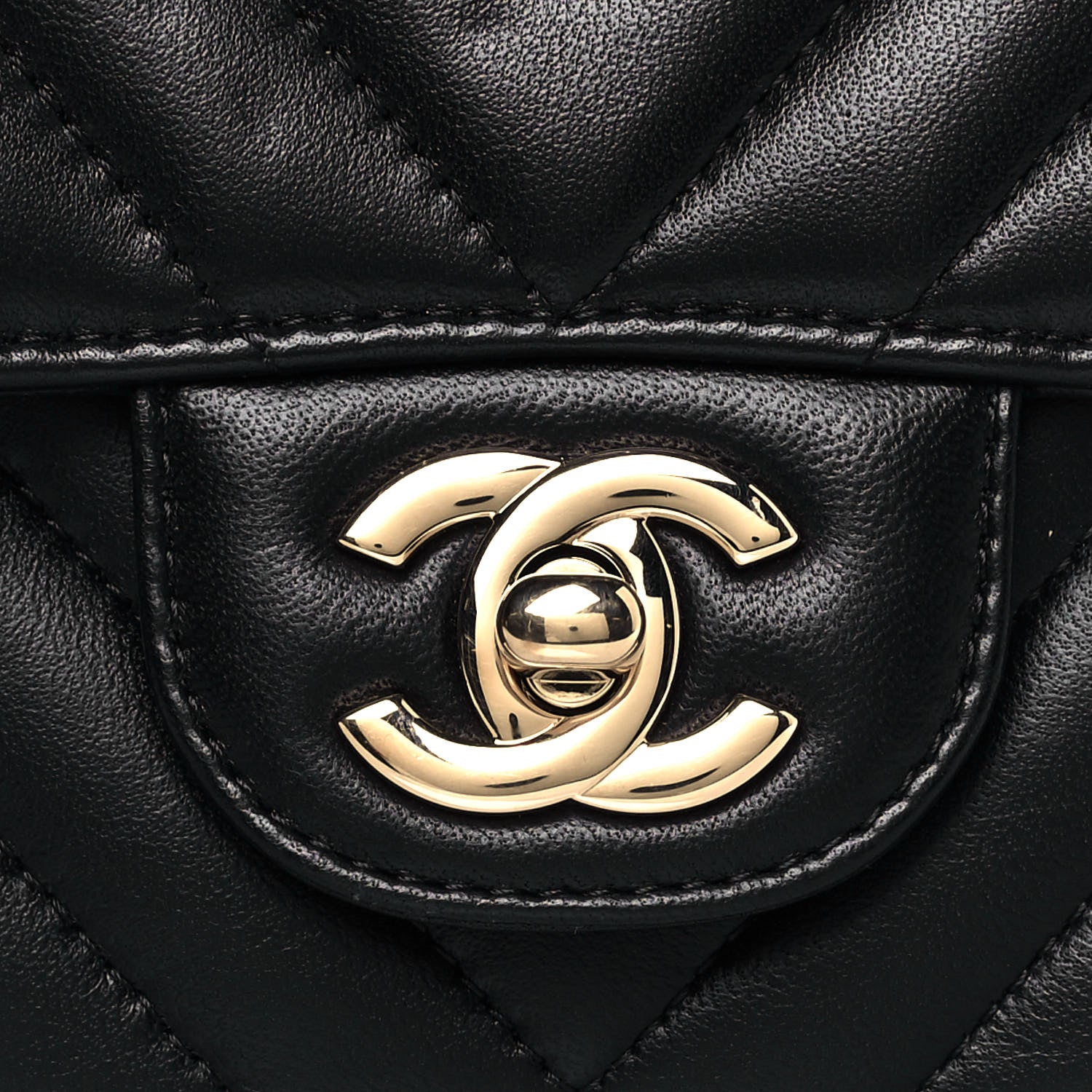 Chanel Lambskin Chevron Quilted Mini Rectangular Flap Black 8 of 12