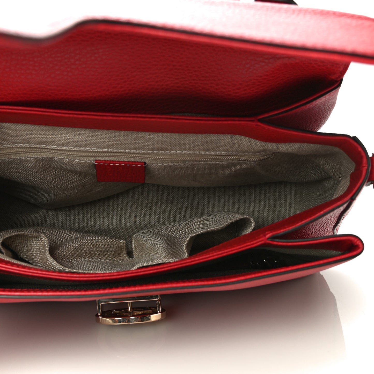 Dollar Calfskin Medium Interlocking G Top Handle Shoulder Bag Red