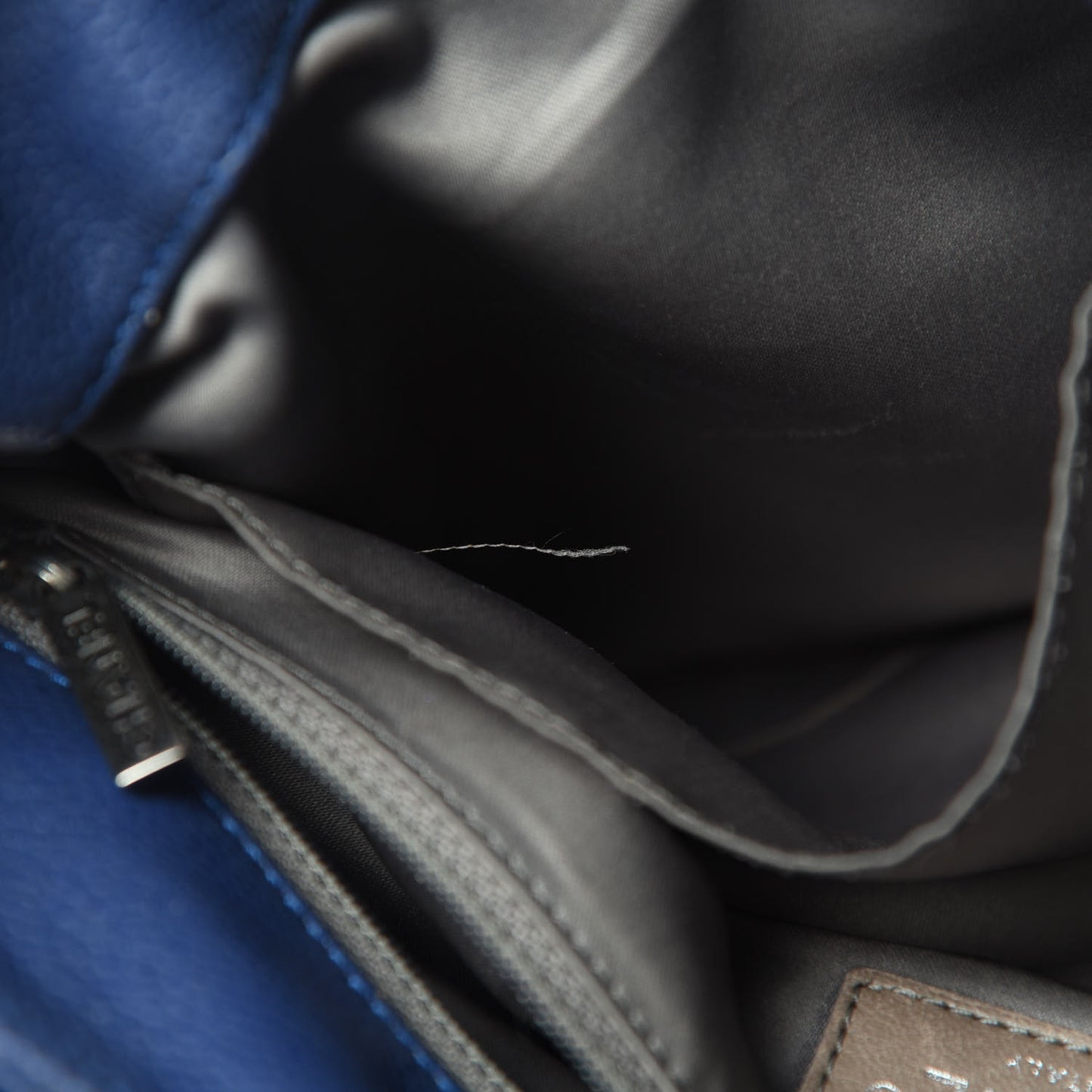 Glazed Caviar Flap Hobo Dark Blue