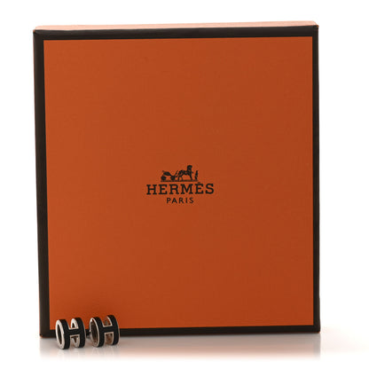 Hermes Palladium Lacquered Mini Pop H Earrings Black 7 of 7