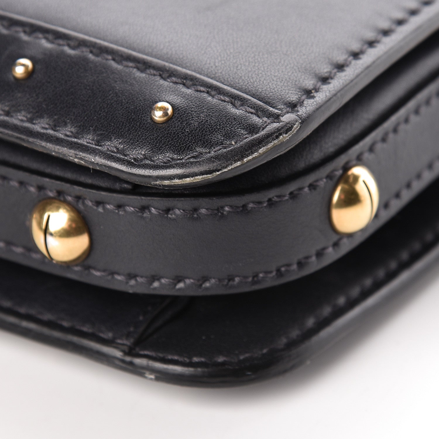 Christian Dior Calfskin Studded Square Dioraddict Flap Black 9 of 25