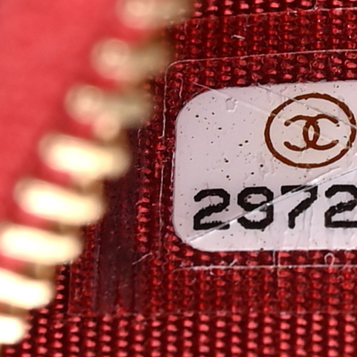 Caviar Camellia Embossed Classic Flat Wallet Pouch Red