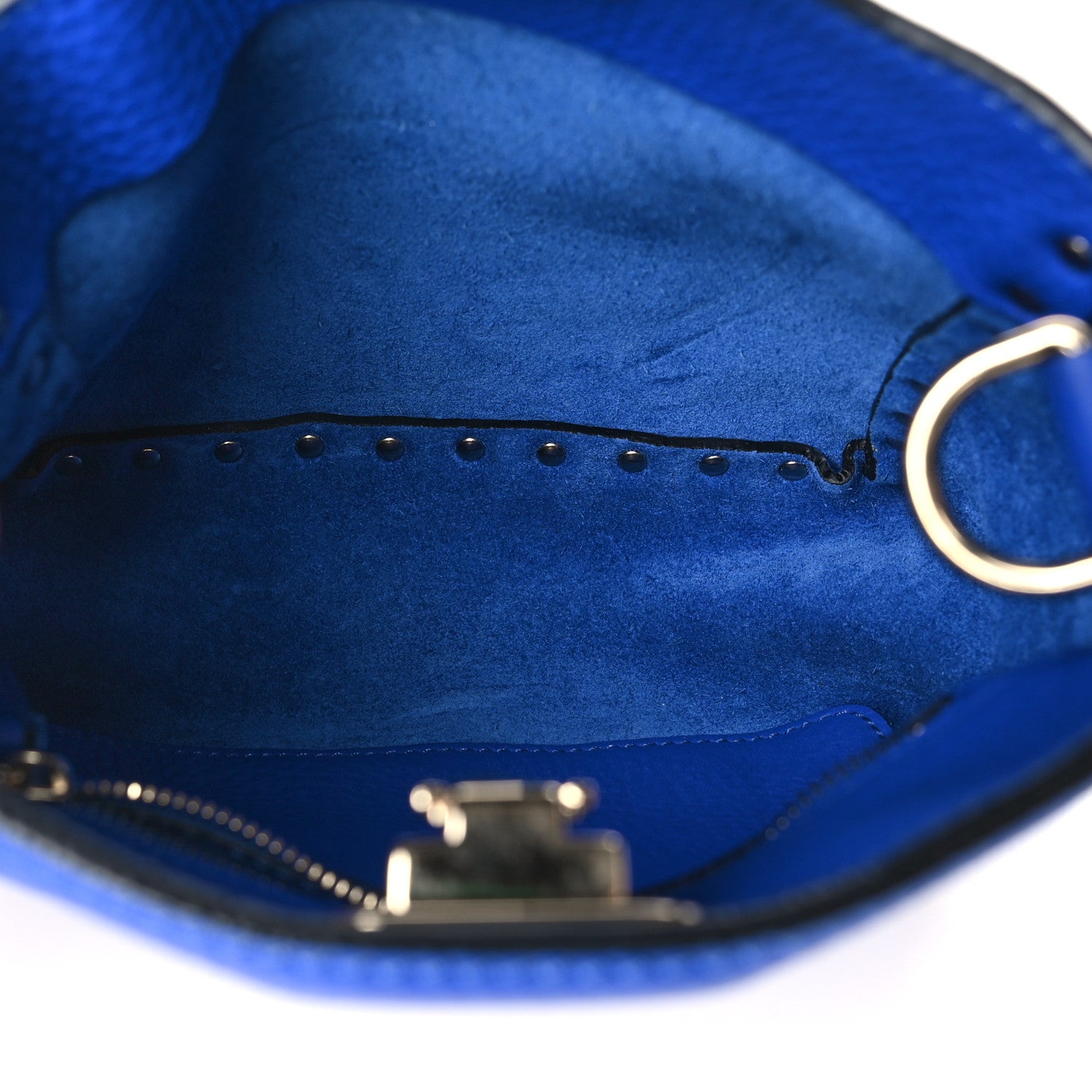 Valentino Garavani Pebbled Calfskin Mini Rockstud Flip-Lock Messenger Bag Blu Delft 5 of 9