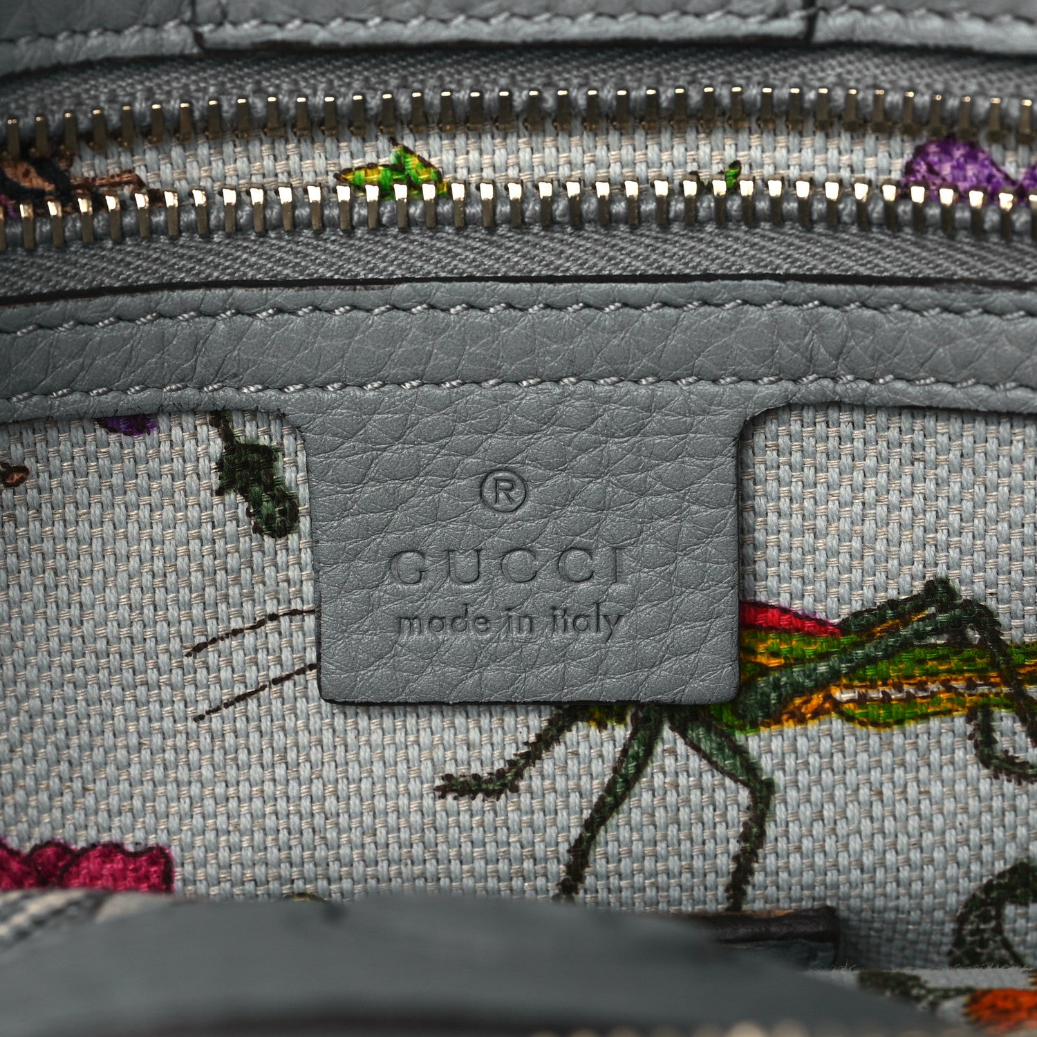 Gucci Pebbled Calfskin Medium Bamboo Shopper Tote Light Blue 6 of 10