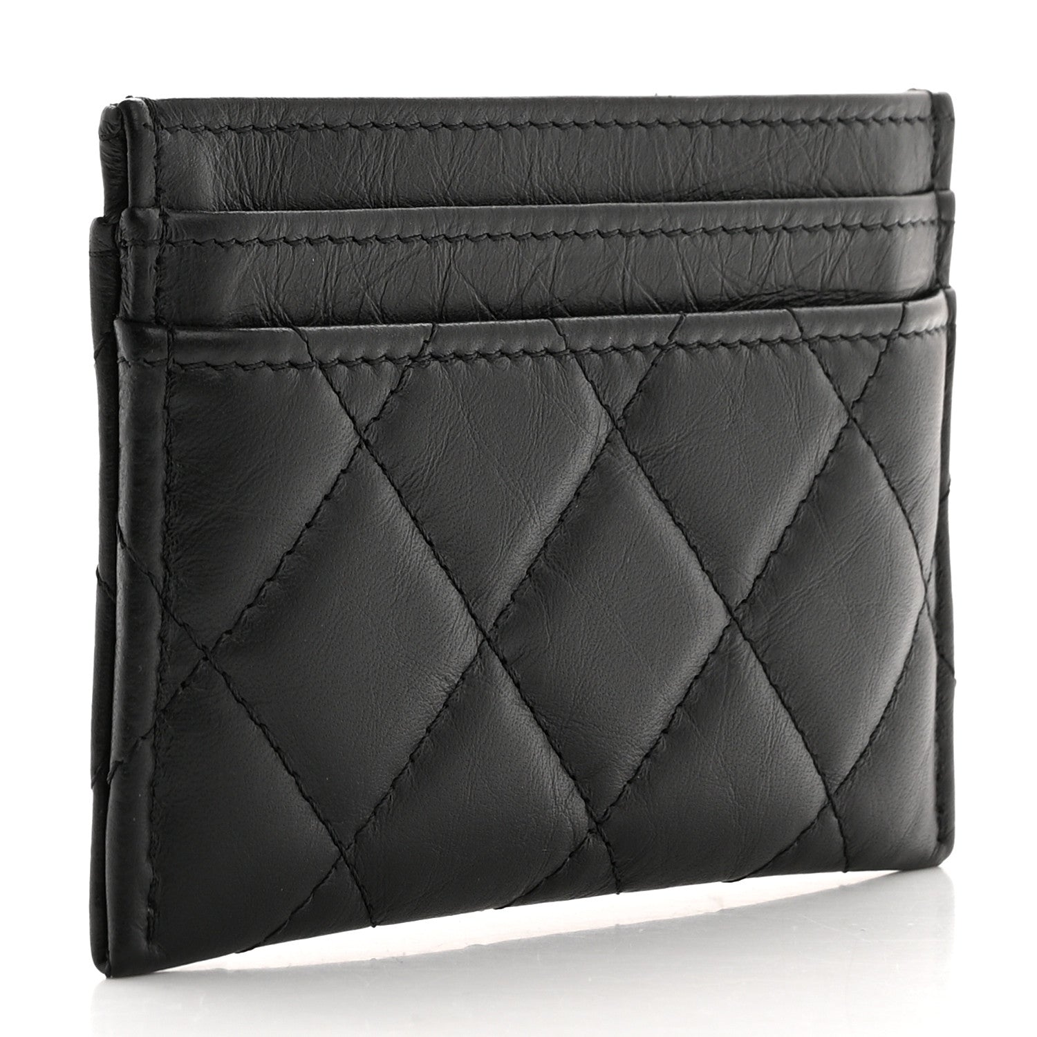 Chanel Aged Calfskin Quilted Reissue Card Holder So Black 3 of 10