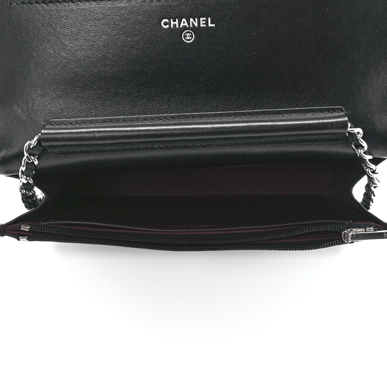 Chanel Lambskin Quilted Wallet On Chain WOC Black 5 of 13