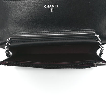 Chanel Lambskin Quilted Wallet On Chain WOC Black 5 of 13
