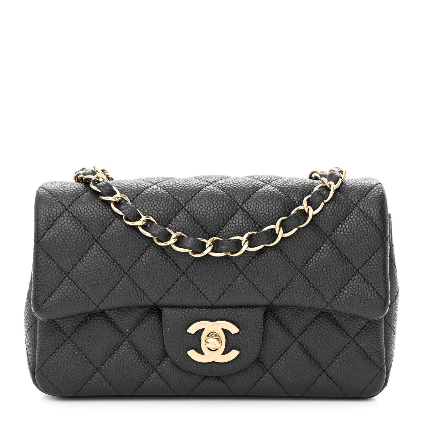 Caviar Quilted Mini Rectangular Flap Black