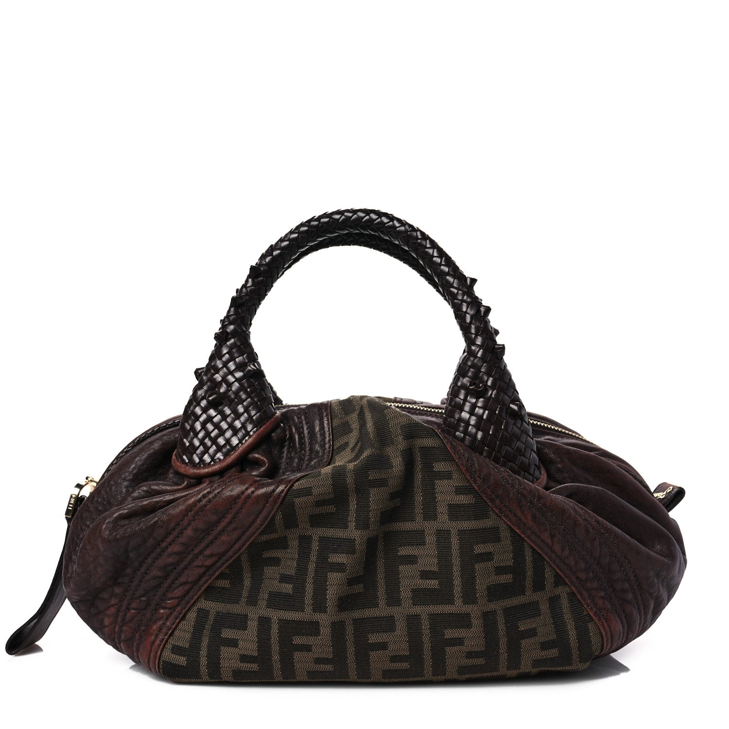 Fendi Zucca Nappa Nuvolata Vitello Tortuga Spy Bowler Tobacco Moro 1 of 5