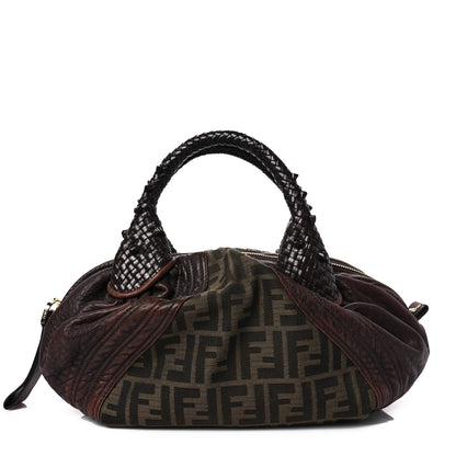 Fendi Zucca Nappa Nuvolata Vitello Tortuga Spy Bowler Tobacco Moro 1 of 5