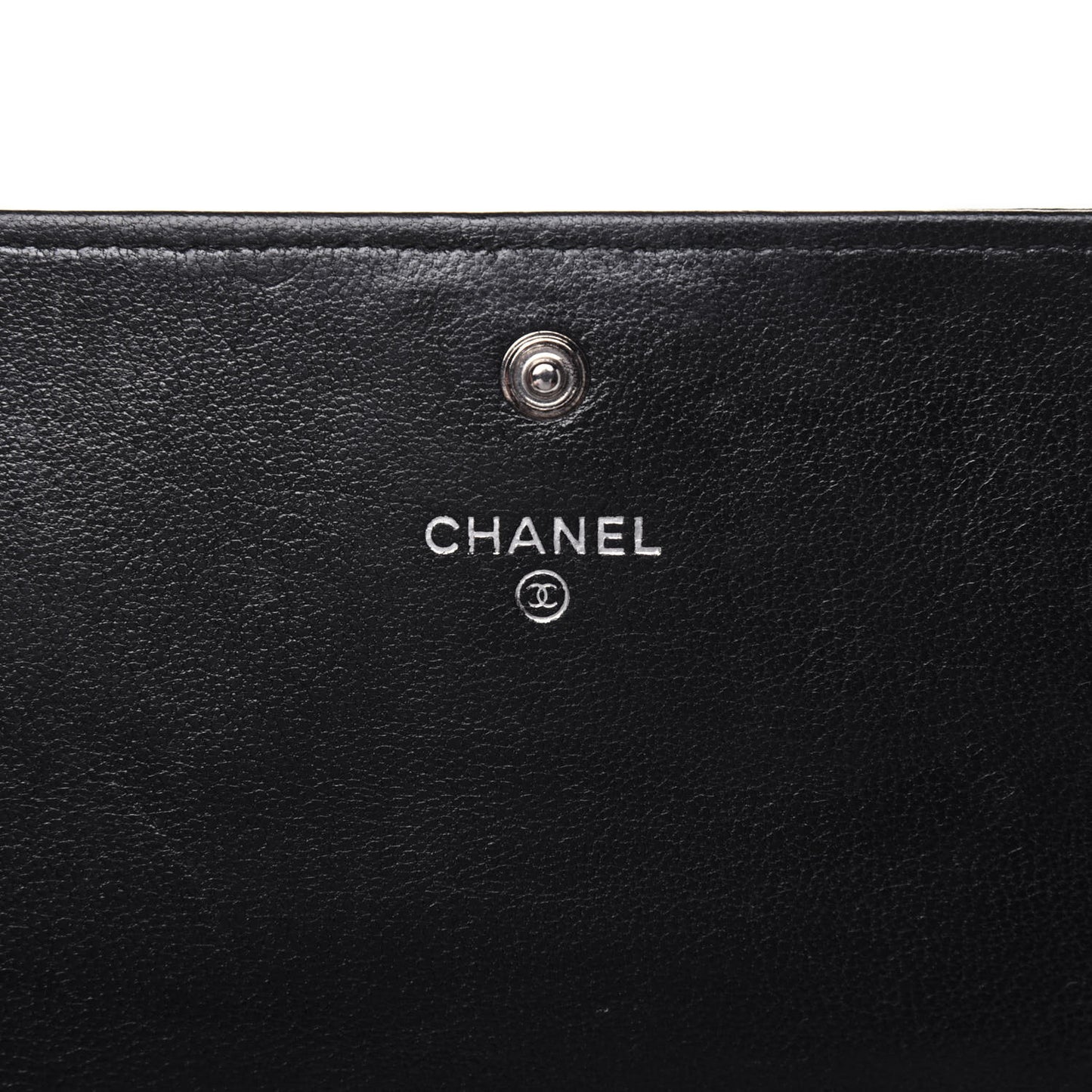 Sheepskin Quilted Mademoiselle Vintage Flap Wallet Black