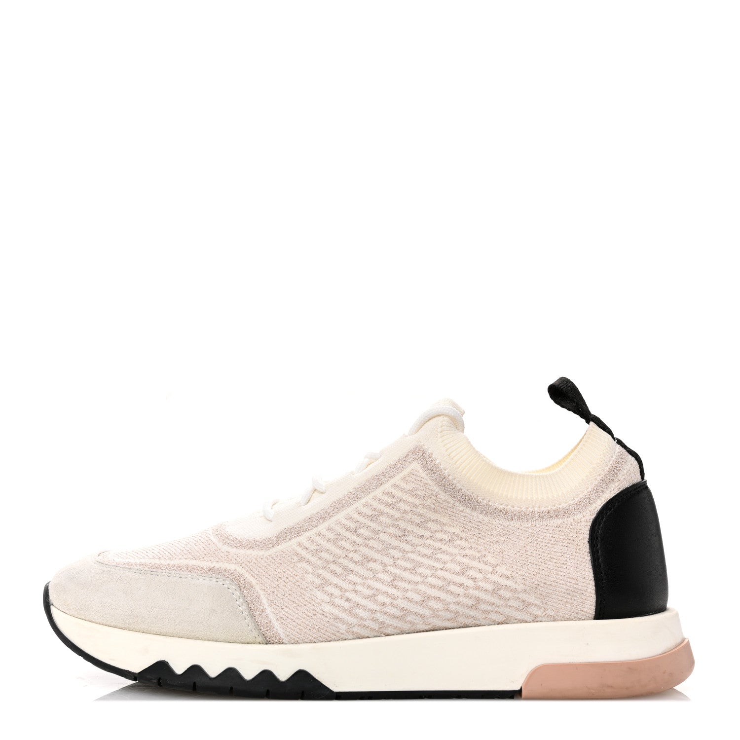 Hermes Technical Canvas Goatskin Womens Addict Sneakers 37 Multicolor Rose Dore 1 of 13