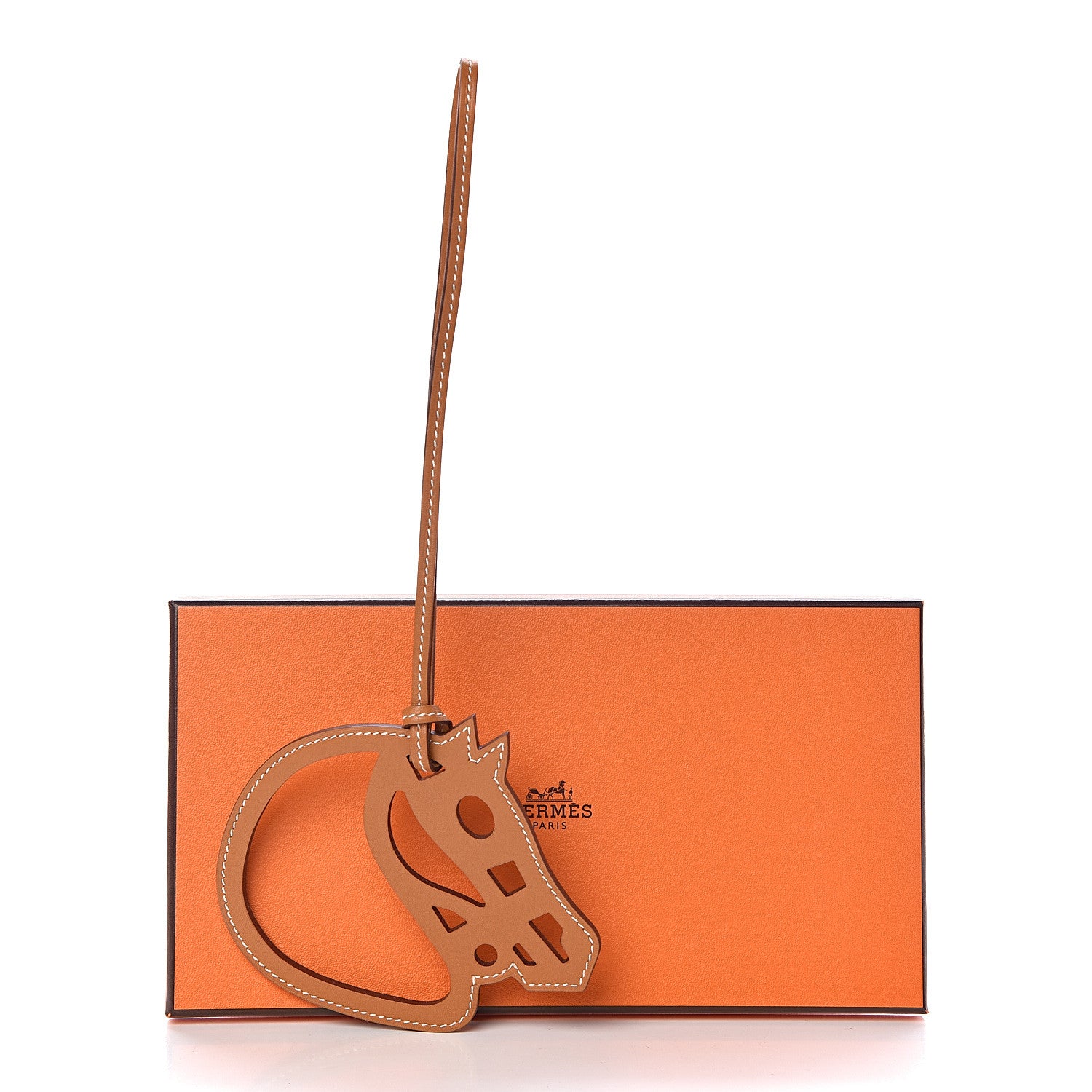 Hermes Barenia Paddock Cheval Horse Bag Charm Fauve 4 of 4