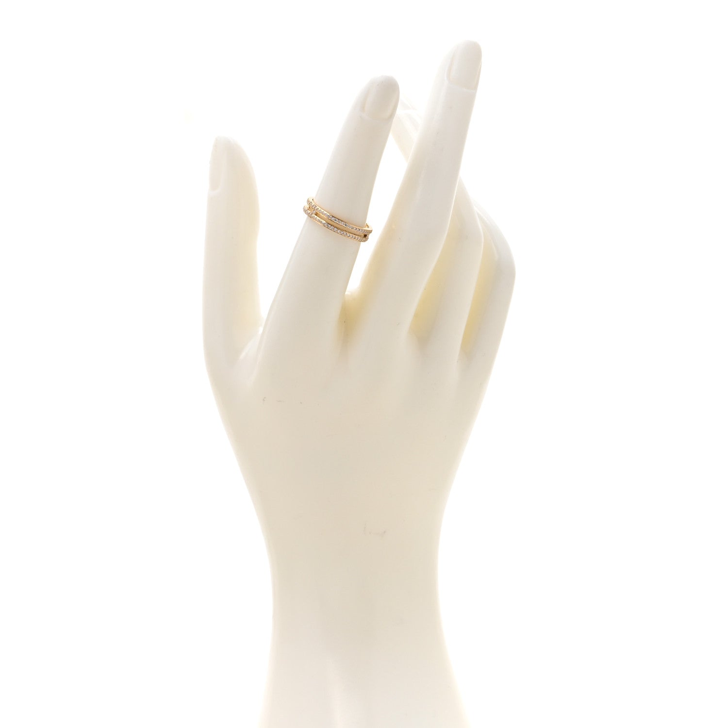 Hermes 18K Rose Gold Diamond Ariane Wedding Band Ring 52 6 2 of 5