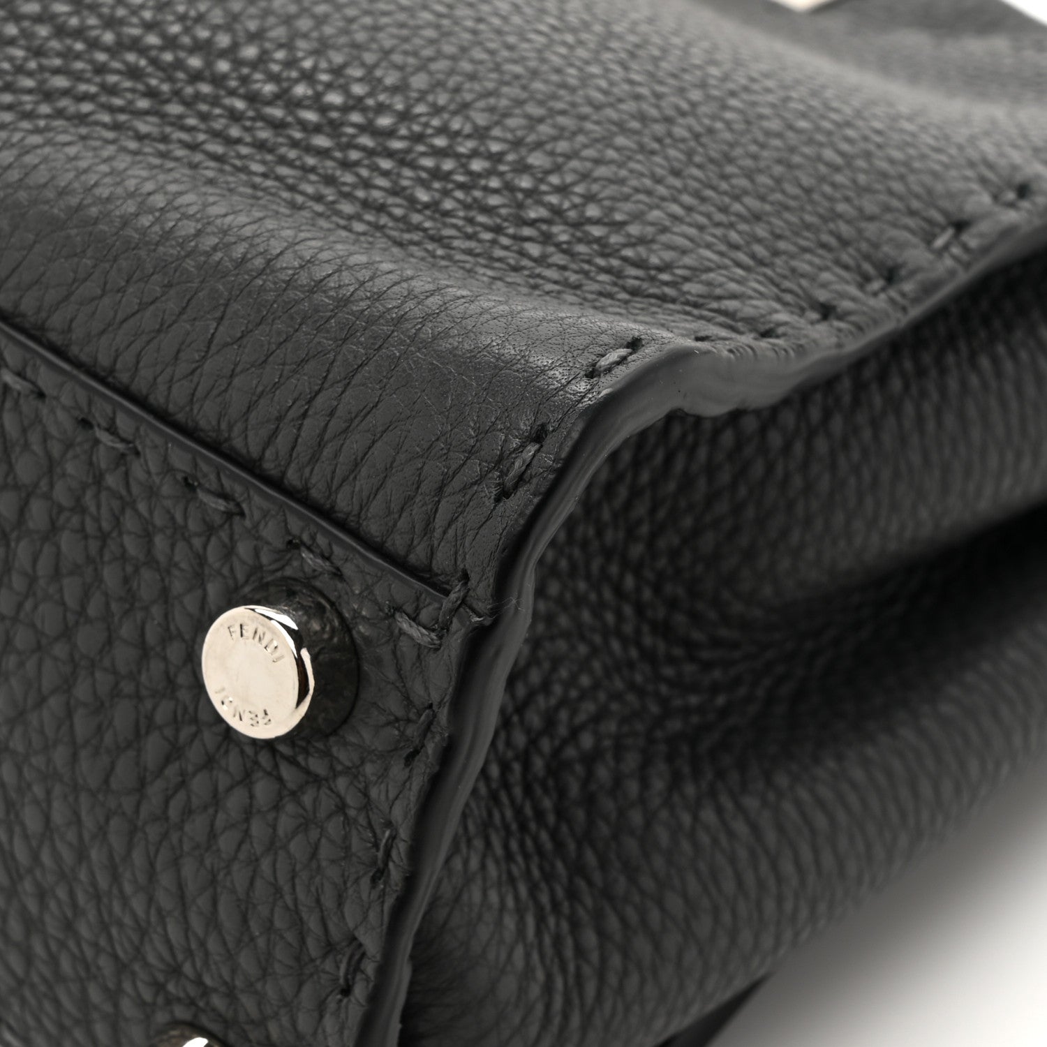 Fendi Cuoio Romano Selleria Bi-Color Mini Peekaboo Iconic Satchel Asfalto Latte 11 of 11