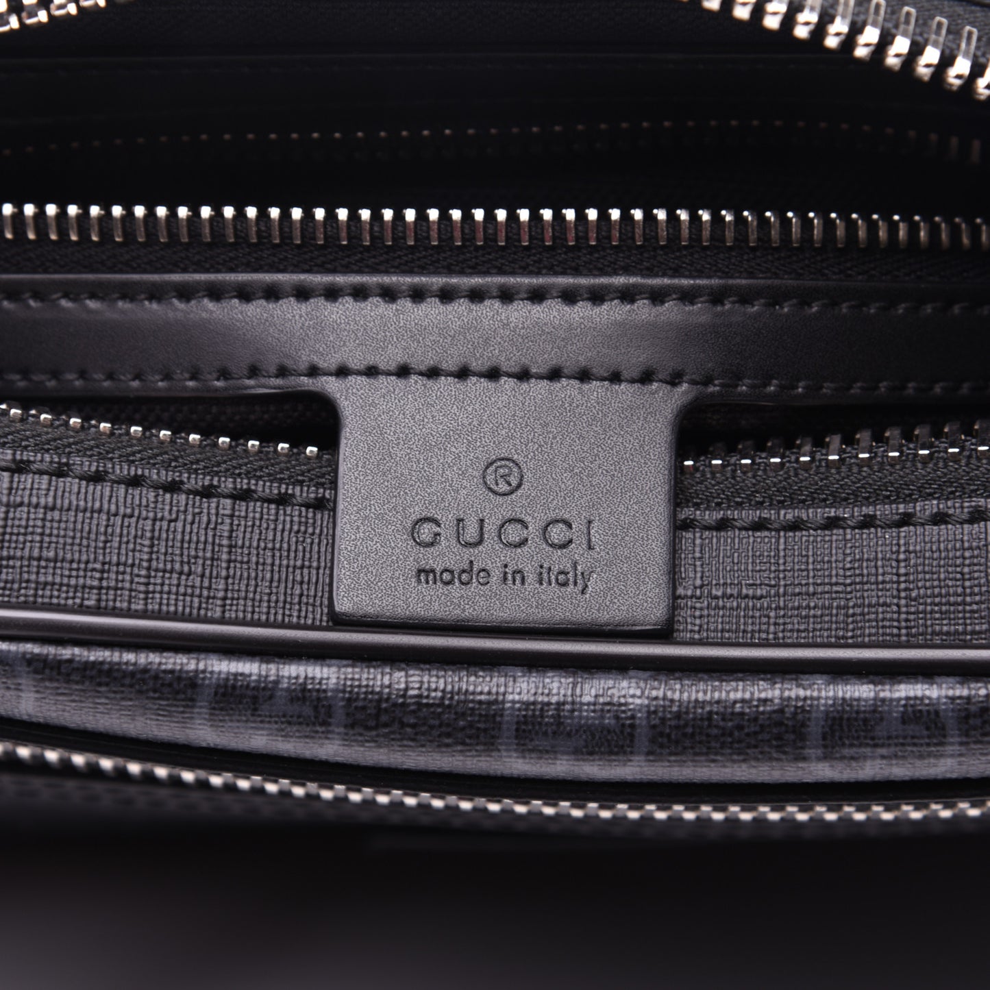 Soft GG Supreme Monogram Web Belt Bag Black Grey