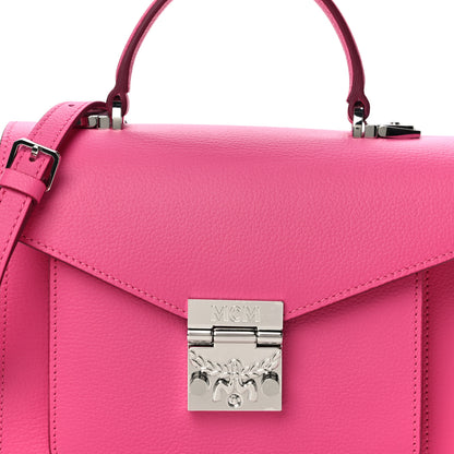 MCM Grained Calfskin Small Patricia Satchel Sugar Pink 8 of 10