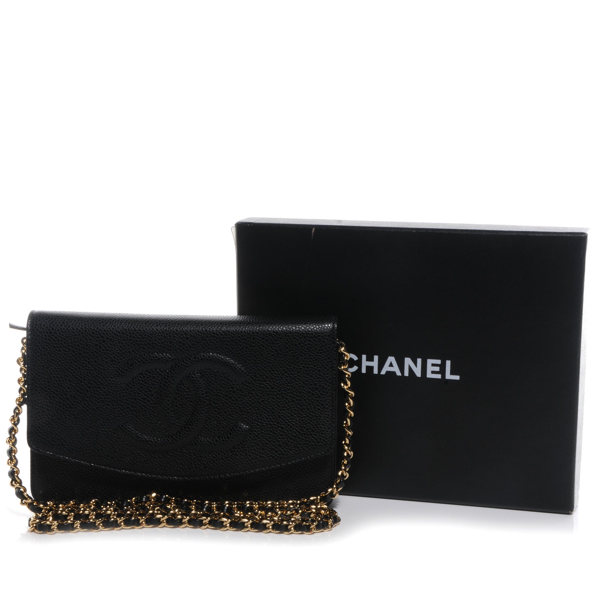 Chanel Caviar Timeless CC Wallet on Chain WOC Black 5 of 9