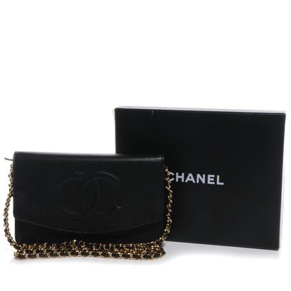 Chanel Caviar Timeless CC Wallet on Chain WOC Black 5 of 9