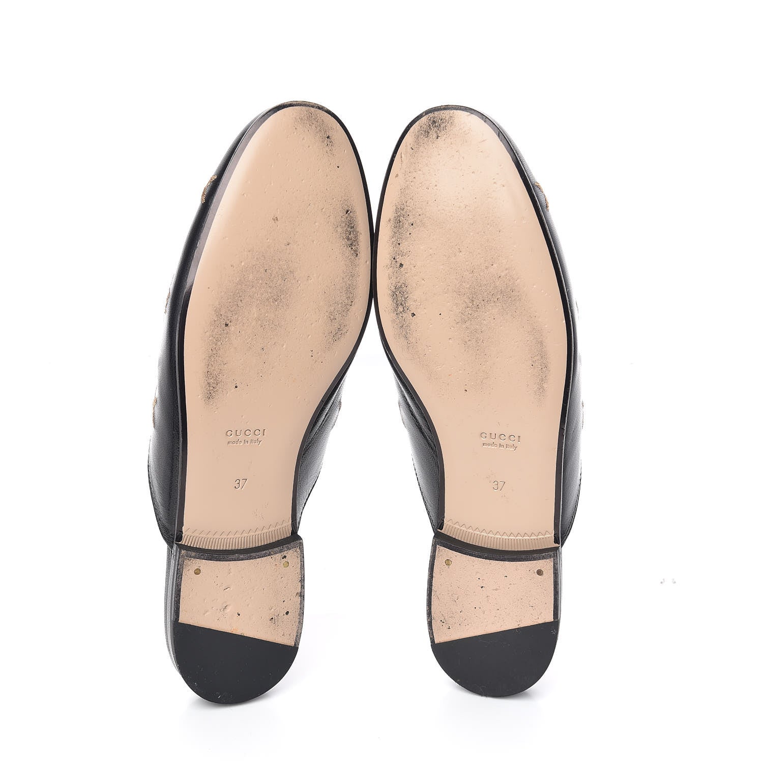 Gucci Goatskin Bee Star Embroidered Womens Princetown Slippers 37 Black 7 of 10