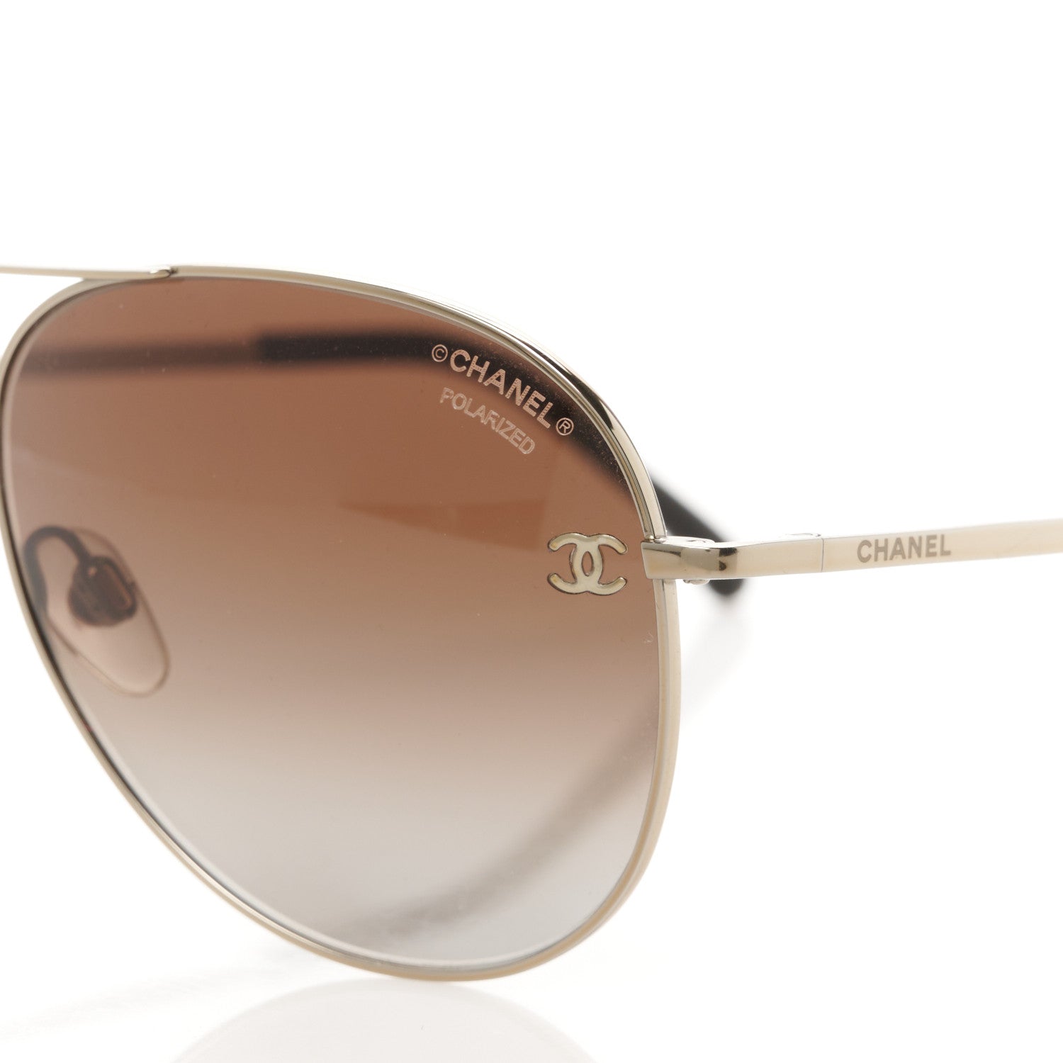 Chanel Metal Polarized Aviator CC Sunglasses 4189-T-Q Silver 7 of 8