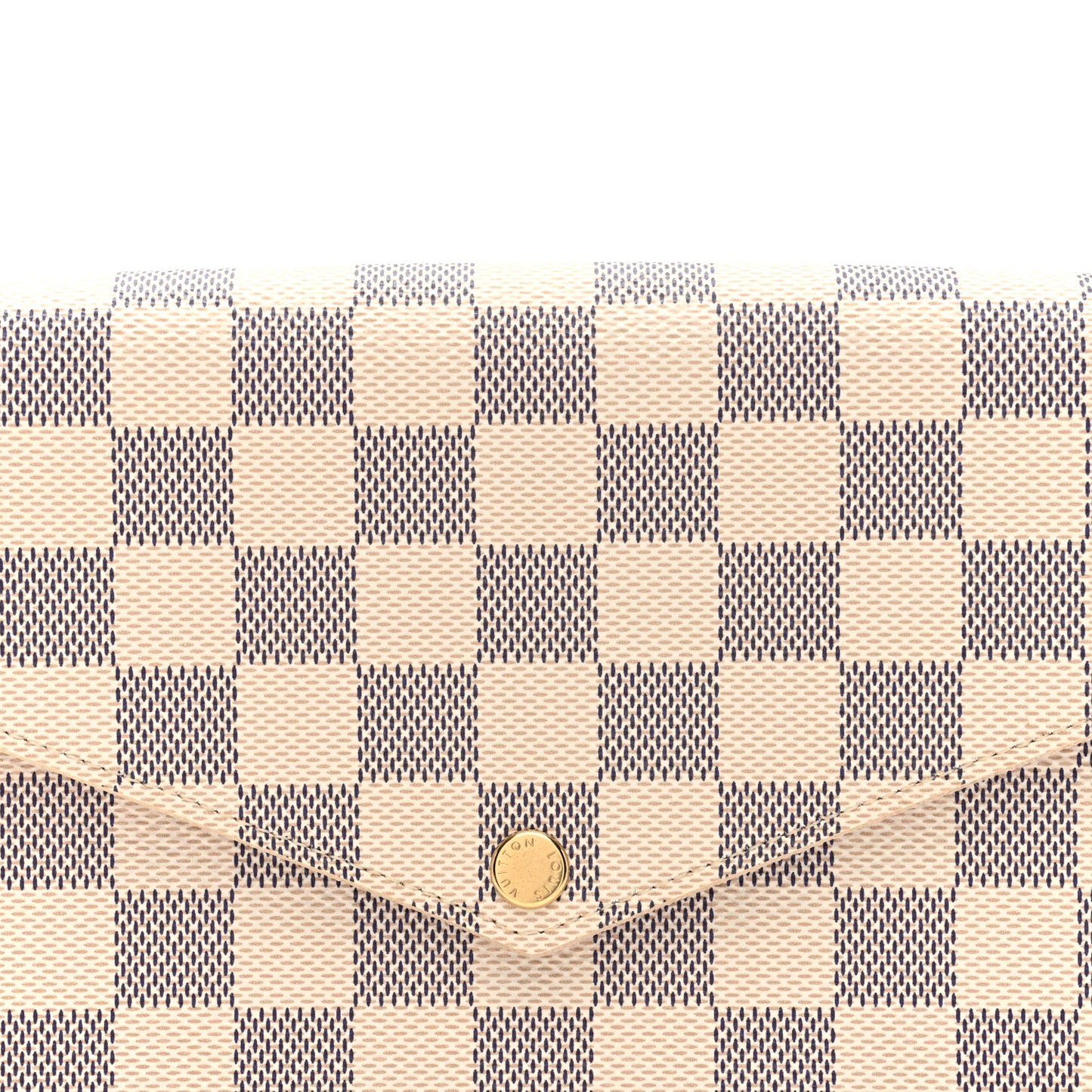 Damier Azur Pochette Felicie Chain Wallet Rose Ballerine