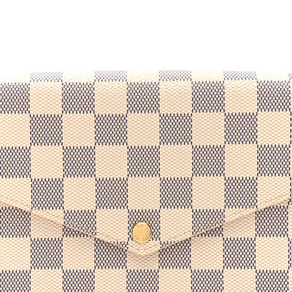 Louis Vuitton Damier Azur Pochette Felicie Chain Wallet Rose Ballerine 7 of 9