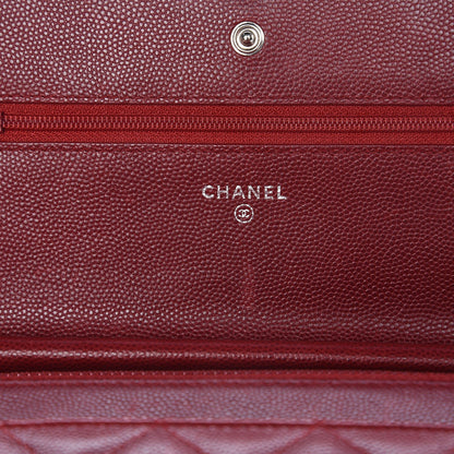 Chanel Caviar Quilted Wallet on Chain WOC Red 6 of 18